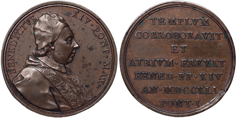 Benedetto XIV (1740-1758), Rome, Medal, 1741, Rare, Original coined extraordinar...