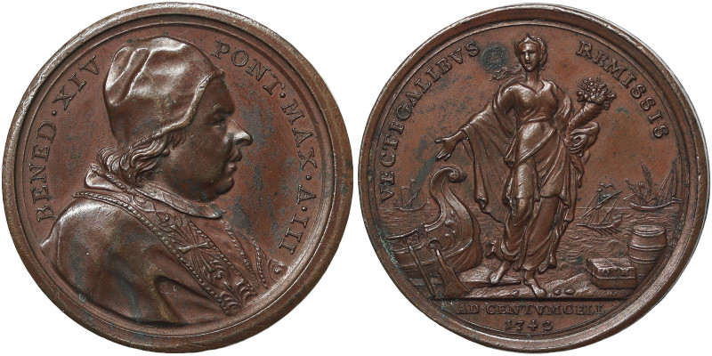 Benedetto XIV (1740-1758), Rome, Medal Yr. III, 1742, Very rare, Original coined...