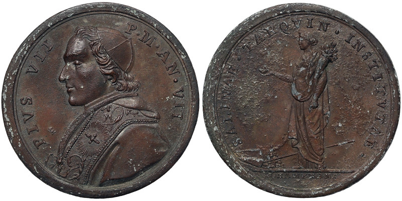 Pio VII (1800-1823), Rome, Medal Yr. VII, 1806, Rare, Annual. Opening, of the sa...