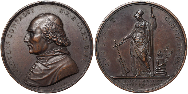 Cardinal Ercole Consalvi (1800-1824), Rome, Medal, 1824, Rare, Death of Cardinal...