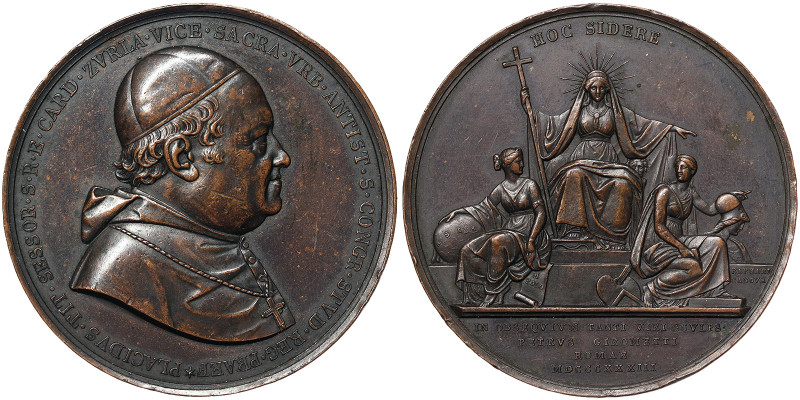 Cardinal Giacinto Placido Zurla (1823-1834), Rome, Medal, 1833, Rare, Cardinal V...