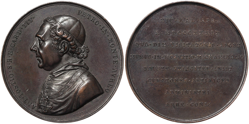 Cardinal Antonio Tosti (1839-1866), Rome, Medal, 1839, Rare, Opus: Giuseppe Cerb...