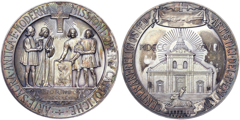 Leone XIII (1878-1903), Turin, Medal, 1898, Centenary of the Catholic Works Miss...