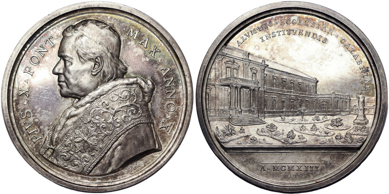 Pio X (1903-1914), Rome, Medal Yr. X, 1913, Rare, Annual. Establishment of the C...