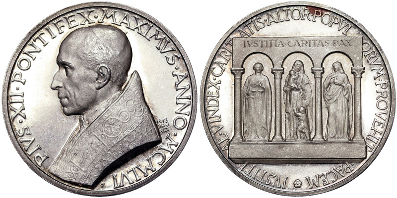 Pio XII (1939-1958), Vatican City (1929-date), Medal, 1956, Not common, Extraord...