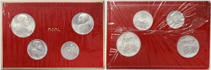 Pio XII (1939-1958), Vatican City (1929-date), Set, 1950, Official mint 4 coins ...