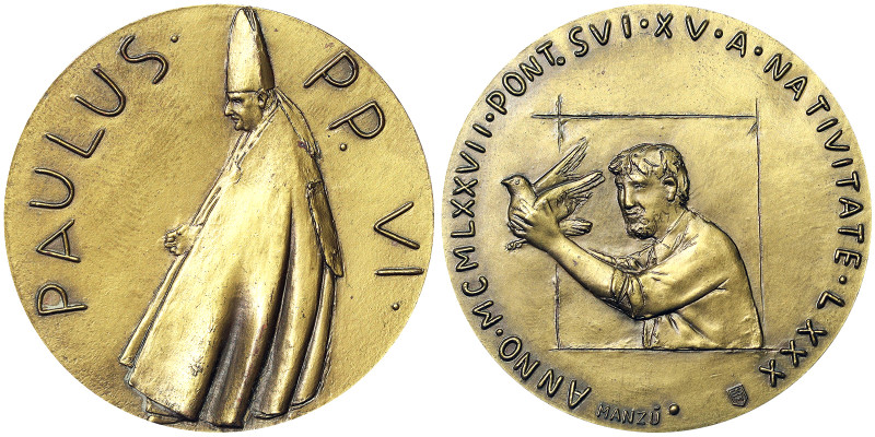 Paolo VI (1963-1978), Vatican City (1929-date), Medal Yr. XV, 1977, Annual. 80th...