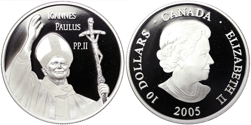 Giovanni Paolo II (1978-2005), Canada, 10 Dollars, 2005, Ag.999 25,17 g, KM 559,...