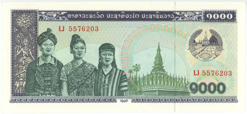 Lao 1000 Kip 1996

P# 32d, N# 202745; # LJ 5576203; UNC