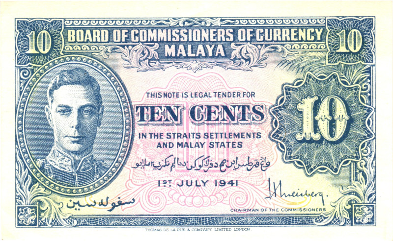 Malaya 10 Cents 1941

P# 8, N# 208691; UNC