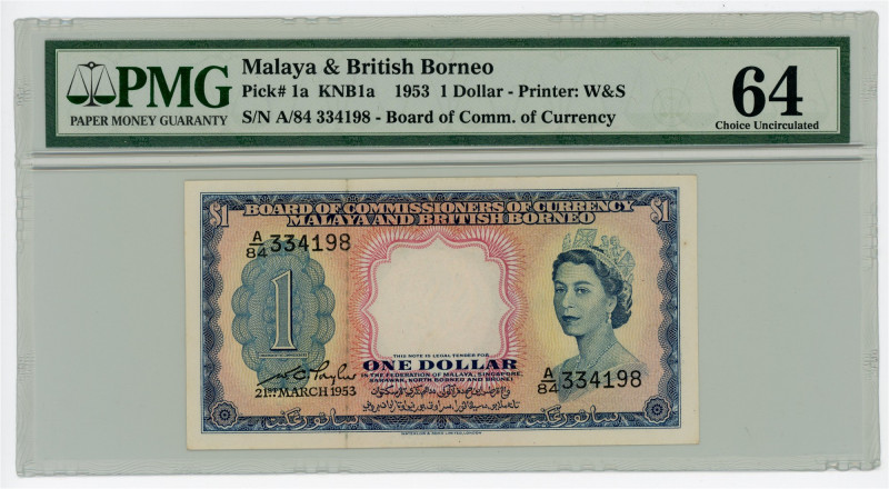 Malaya & British Borneo 1 Dollar 1953 PMG 64 Choice Uncirculated

P# 1a, N# 21...