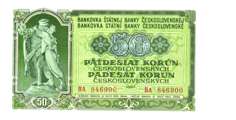 Czechoslovakia 50 Korun 1953

P# 85b, N# 208514; # BA846900; UNC