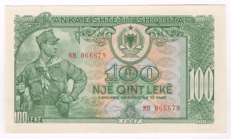 Albania 100 Leke 1957

P# 30a, N#207799; # NH066679; UNC