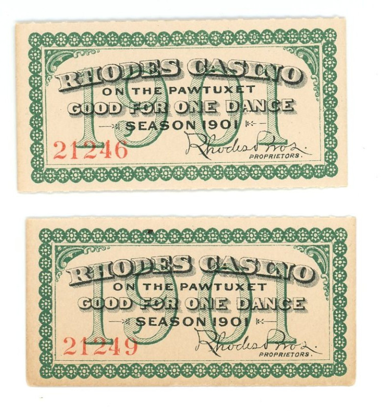 Greece 2 x Rhodes Casino on the Pawtuxet Ticket 1901

UNC