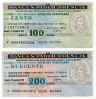 Italy Check Banca S. Paolo - Brescia 100 - 200 Lire 1976