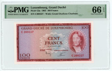 Luxembourg 100 Francs 1963 PMG 66 EPQ Gem Uncirculated