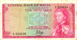 Malta 10 Shillings 1968