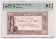 Netherlands 10 Gulden 1894 -1898 (ND) Reminder PMG 64 Choice Uncirculated