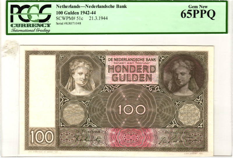 Netherlands 100 Gulden 1944 PCGS 65 PPQ Gem New

P# 51c, N# 210827; # KR071048