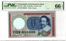 Netherlands 10 Gulden 1953 PMG 66 EPQ Gem Uncirculated