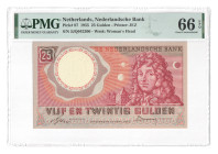 Netherlands 25 Gulden 1955 PMG 66 EPQ Gem Uncirculated