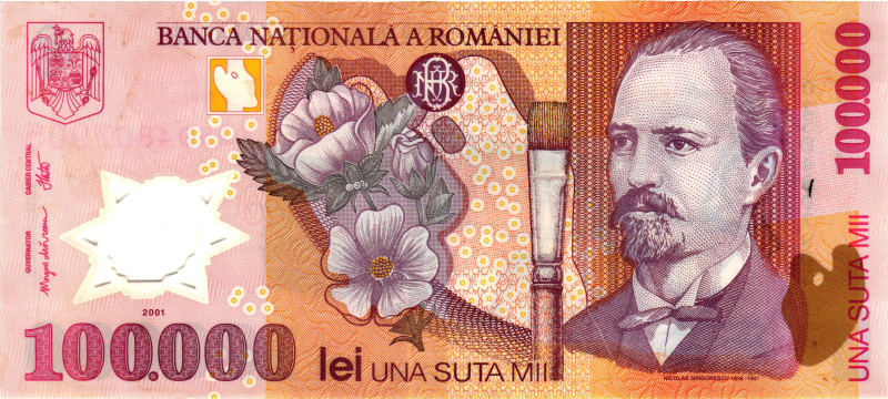 Romania 100000 Lei 2001

P# 114a, N# 202781; # D 025 4807905; XF