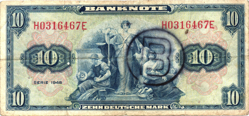 Germany - FRG 10 Mark 1948

P# 5, N# 209169; # H0316467E; XF