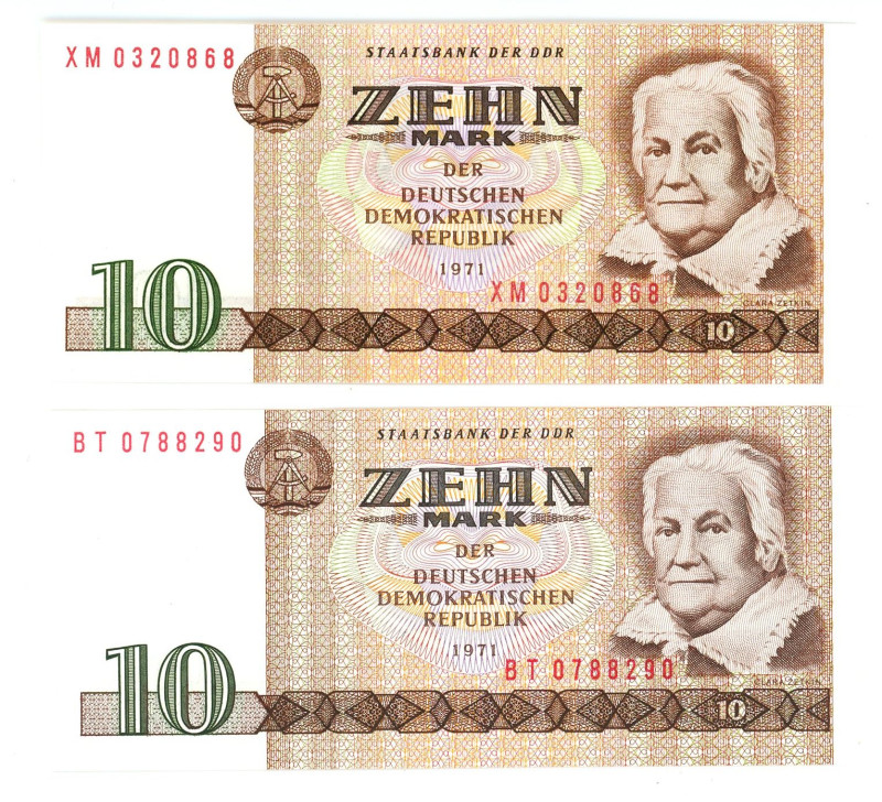 Germany - DDR 2 x 10 Mark 1971

P# 28b, N# 209136; UNC