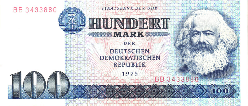 Germany - DDR 100 Mark 1975

P# 31a, N# 203910; # BB3433880; UNC