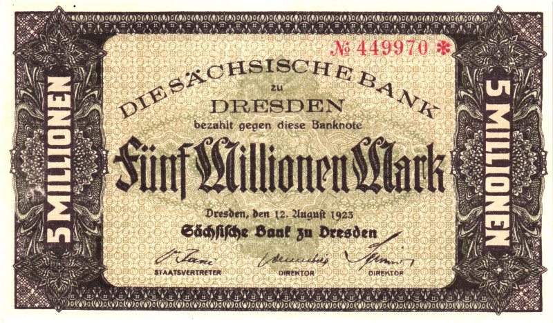 Germany - Weimar Republic Dresden 5000000 Mark 1923

P# S964, N# 209374; # 449...