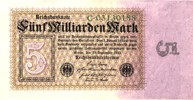 Germany - Weimar Republic Berlin 5 Milliarden Mark 1923

# C 03130188; Now Ber...