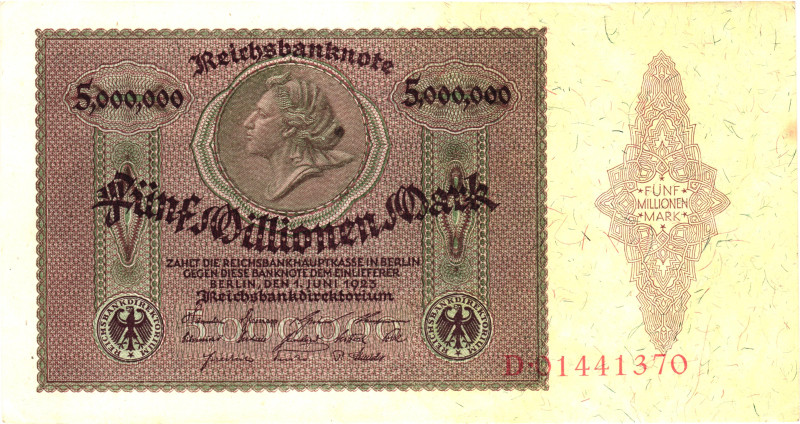 Germany - Weimar Republic 5000000 Mark 1923

# D01441370; UNC