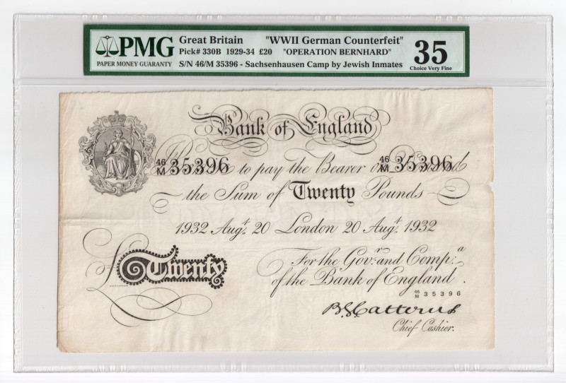 England 20 Pounds 1932 Counterfeit PMG 35 Choice Very Fine

P# 330B, # 46/M 35...