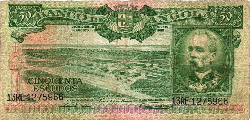 Angola 50 Escudos 1956

P# 88a, N# 245437; # 13RE 1275966; VF