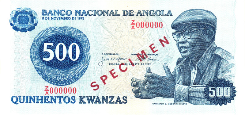 Angola 500 Kwanzas 1975 Specimen

P# 112s, N# 207997; # Z/A 000000; UNC