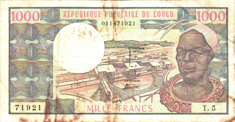 Congo 1000 Francs 1983

P# 3, N# 258184; VF