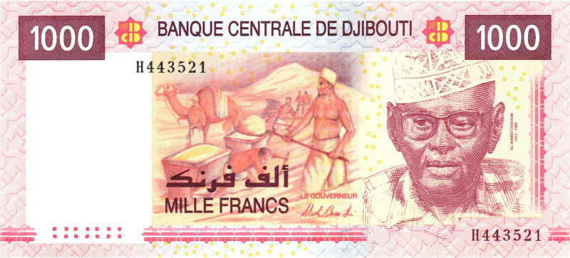 Djibouti 1000 Francs 2013 (ND)

P# 42a, N# 210607; # H443521; Signature: Ahmed...