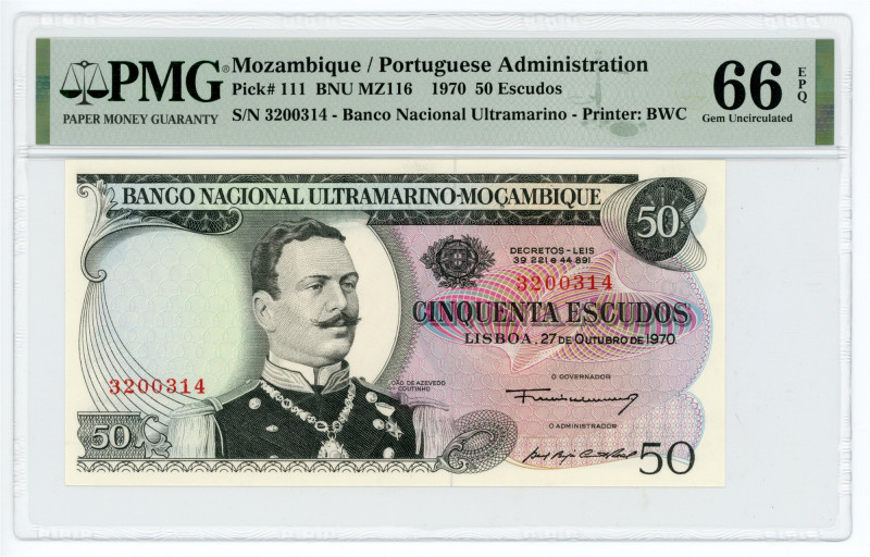 Mozambique 50 Escudos 1970 PMG 66 EPQ Gem Uncirculated

P# 111, N# 241264; # 3...