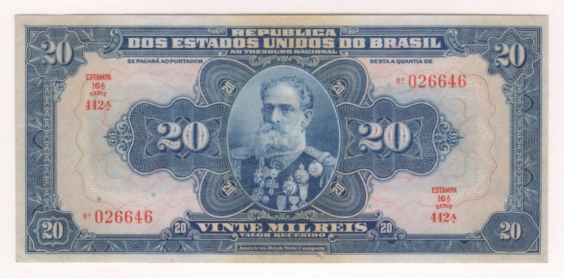 Brazil 20 Mil Reis 1931

P# 48с, N#202581; # 026646; XF