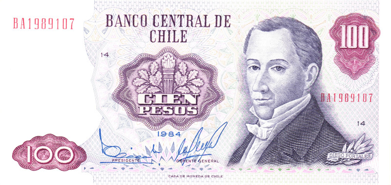 Chile 100 Pesos 1984

P# 152, N# 205241; # BA1989107; UNC