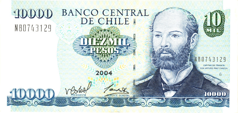 Chile 10000 Pesos 2004

P# 157, N# 214912; # NB0743129; XF