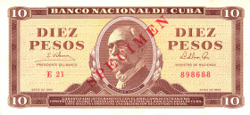 Cuba 10 Pesos 1965 Specimen