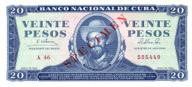 Cuba 20 Pesos 1964 Specimen