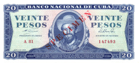 Cuba 20 Pesos 1965 Specimen