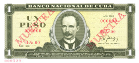 Cuba 1 Peso 1988 Double Muestra