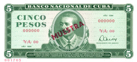 Cuba 5 Pesos 1984 Muestra