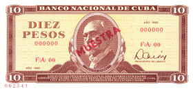 Cuba 10 Pesos 1983 Muestra