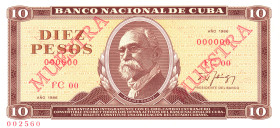 Cuba 10 Pesos 1986 Double Muestra