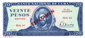 Cuba 20 Pesos 1978 Especimen