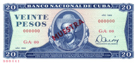 Cuba 20 Pesos 1983 Muestra